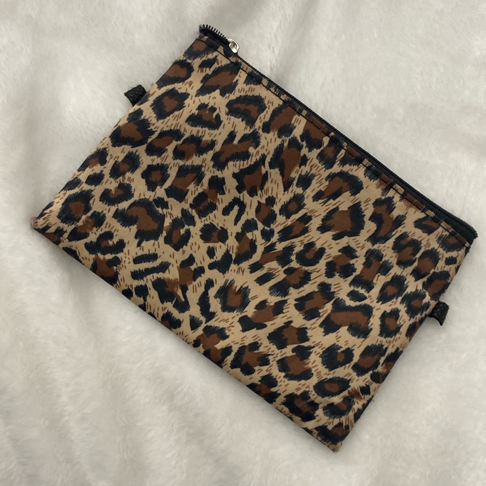 Leopard print cosmetic pouch